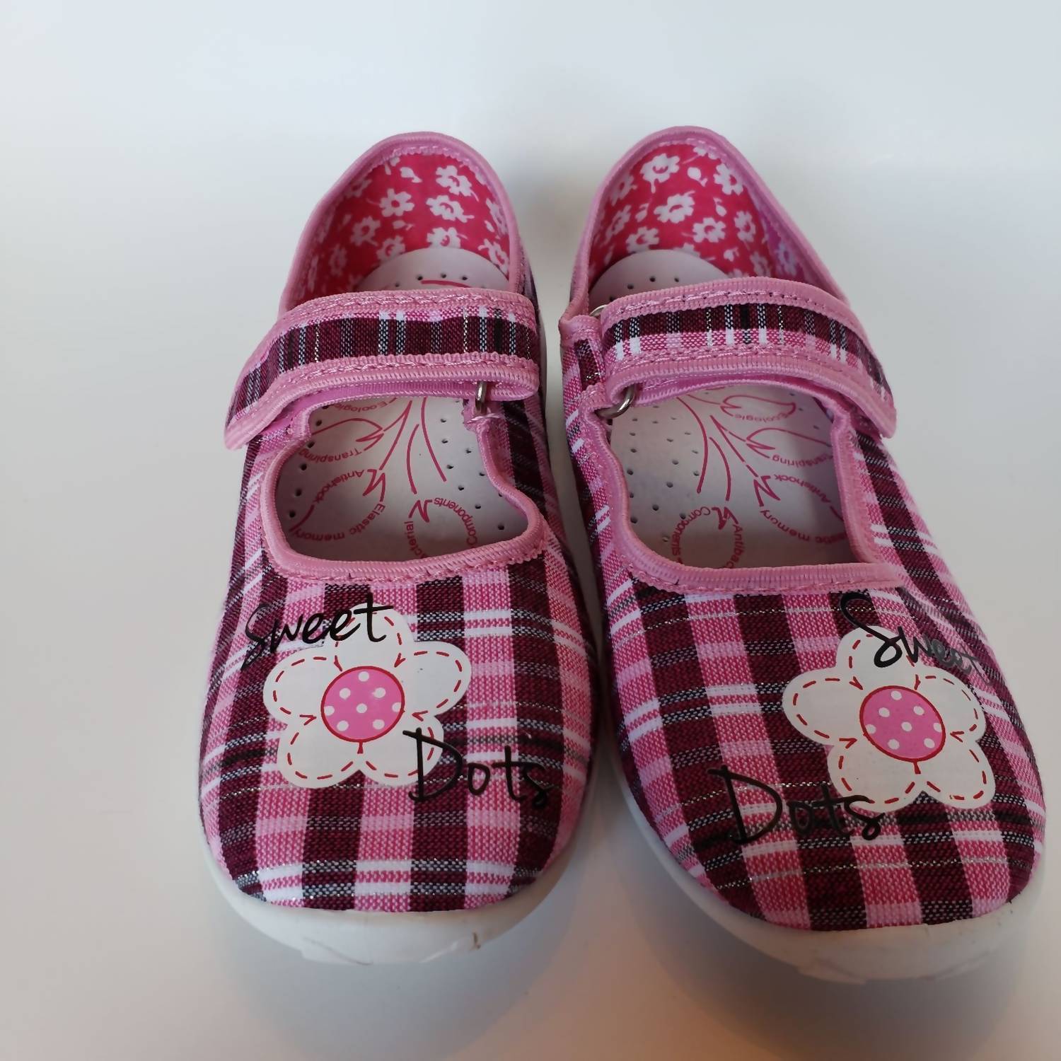 New Renbut Shoes Girl's Velcro Strap Mary Jane Casual Flat Shoe In Pink Multi